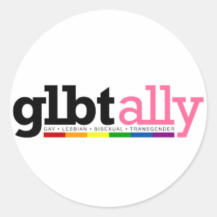GLBT Ally Ronde Witte Sticker