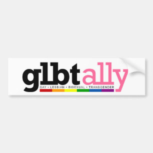 GLBT Ally White Bumpersticker