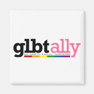 GLBT Ally White Magnet Magneet