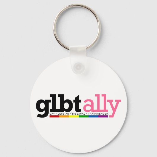 GLBT Ally White Sleutelhanger (Voorkant)
