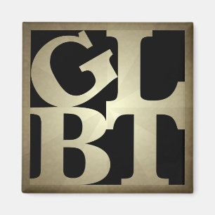 GLBT Black Pop Square Magnet Magneet
