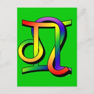 GLBT Gemini en Leo Briefkaart