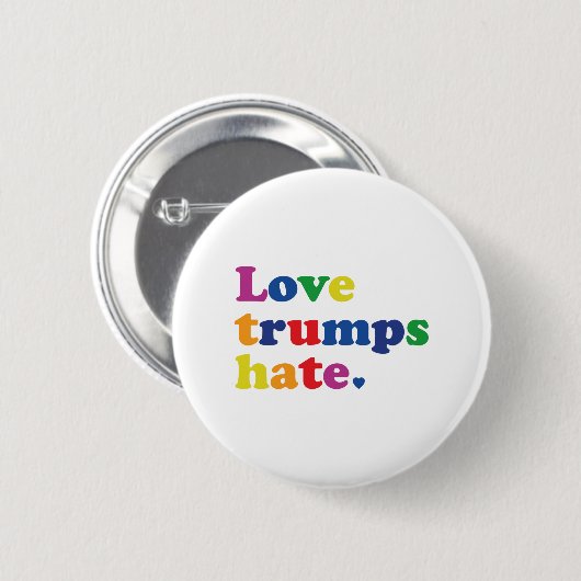 GLBT Love Trumps Hate Ronde Button 5,7 Cm (Voorkant /achterkant)