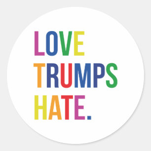 GLBT Love Trumps Hate Ronde Sticker