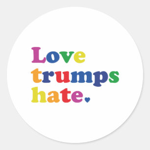 GLBT Love Trumps Hate Ronde Sticker