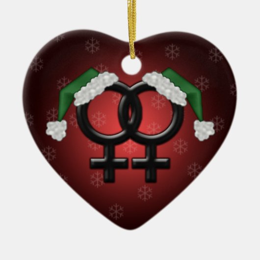 GLBT-mas - Lesbian Red Keramisch Ornament (Voorkant)