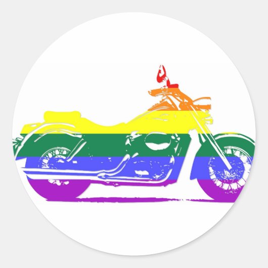 GLBT Motorcycle Pride Ronde Sticker (Voorkant)