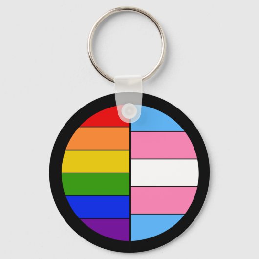 GLBT Solidariteit Sleutelhanger (Button stijl) (Voorkant)