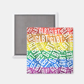 GLBT WORD PATROON WIT - PNG.NL MAGNEET (Voorkant / Achterkant)