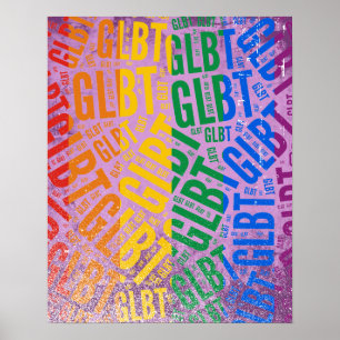 GLBT WORD PATTERN COLOR -.png Poster
