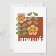 GLEAM GLADE - Moderne bloemen uitnodigingskaart