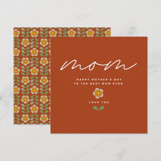 GLEAM GLADE - Moederdag Floral Invitation Kaart (Voorkant / Achterkant)