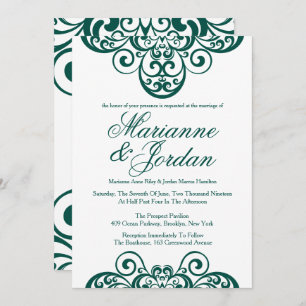 Gleaming Emerald Green  Wedding-uitnodigingen Kaart