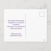 Gleaming Paarse Winter Wonderland Merry Kerstmis Feestdagenkaart (Achterkant)