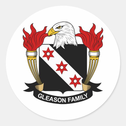 Gleason Family Crest Ronde Sticker (Voorkant)