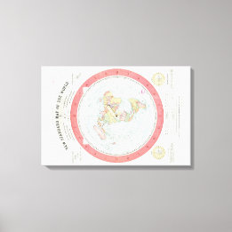 Gleason's ~NIEUWE STANDAARD KAART VAN DE WERELD~ P Canvas Afdruk