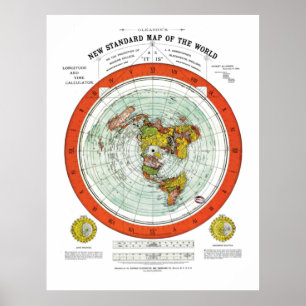 Gleason's nieuwe standaardkaart van de wereld poster