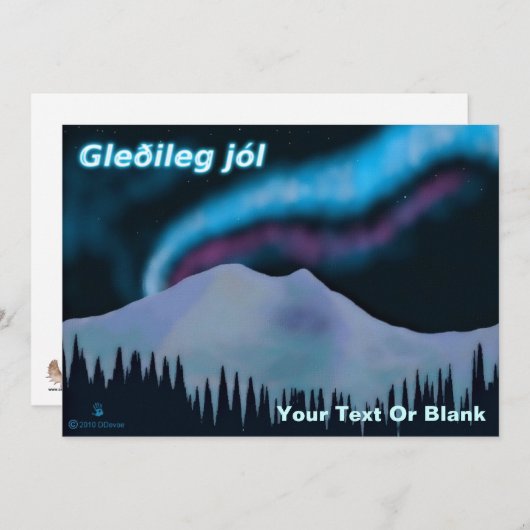 Gleðileg Jól - Blue Aurora (Voorkant / Achterkant)