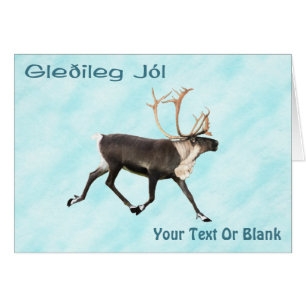 Gleðileg Jól - Bull Caribou (Reindeer) Sur La Neig