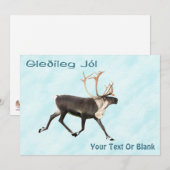 Gleðileg Jól - Bull Cariou (rendier) op sneeuw (Voorkant / Achterkant)