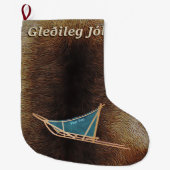 Gleðileg Jól - Dog Sled Grote Kerstsok (Voorkant)