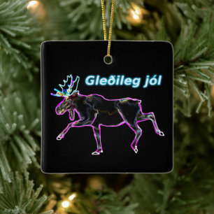 Gleðileg jól - Electric Moose Keramisch Ornament
