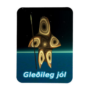 Gleðileg jól - Fractal Inuit Hunter Magneet