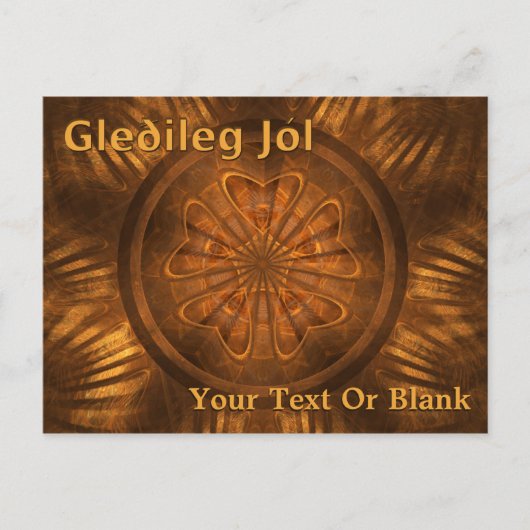 Gleðileg Jól - Fractal Wood Carving Briefkaart (Voorkant)
