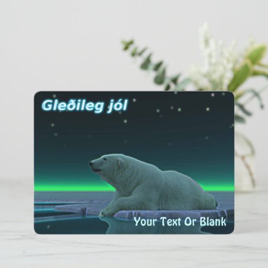 Gleðileg Jól - Ice Edge Polar Beer Feestdagenkaart (Staand voorkant)