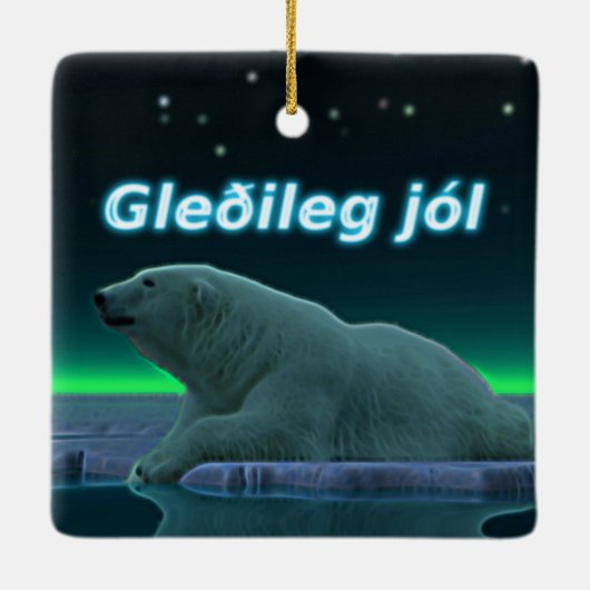 Gleðileg Jól - Ice Edge Polar Beer Keramisch Ornament (Achterkant)