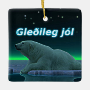 Gleðileg Jól - Ice Edge Polar Beer Keramisch Ornament