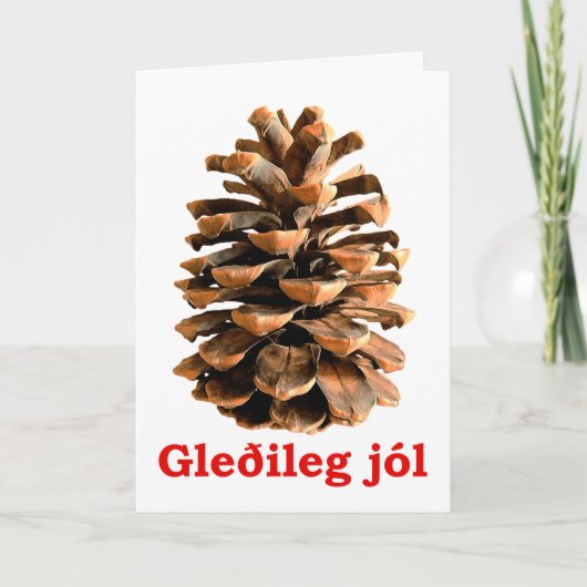 Gleðileg jól - Jerusalem Pine Cone Feestdagen Kaart (Voorkant)