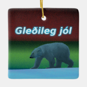 Gleðileg Jól - Polar Lights Polar Beer Keramisch Ornament