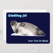 Gleðileg Jól - Ringed Seal Feestdagenkaart (Voorkant / Achterkant)