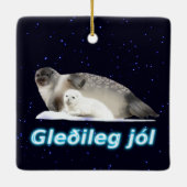 Gleðileg Jól - Ringed Seal Keramisch Ornament (Achterkant)