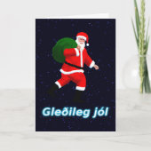 Gleðileg jól - Santa Claus Feestdagen Kaart (Voorkant)