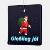 Gleðileg jól - Santa Claus Keramisch Ornament (Links)
