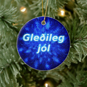 Gleðileg Jól - Snowburst Keramisch Ornament