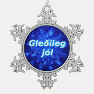Gleðileg jól - Snowburst Tin Sneeuwvlok Ornament