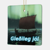 Gleðileg Jól - Viking Ship Keramisch Ornament (Links)
