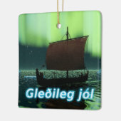 Gleðileg Jól - Viking Ship Keramisch Ornament (Links)
