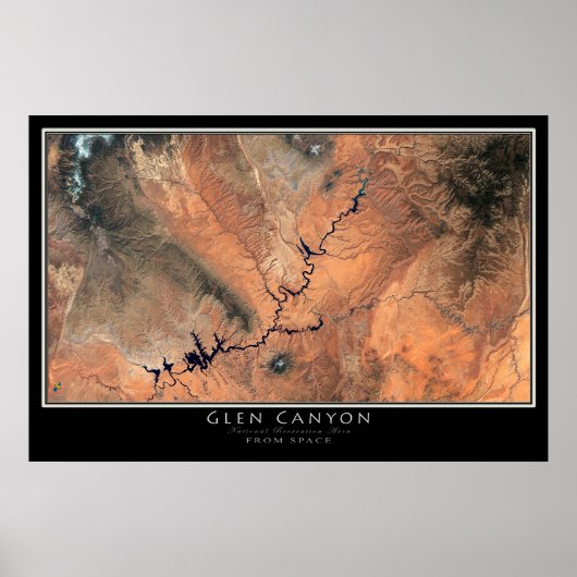Glen Canyon - Lake Powell National Park Satellite Poster (Voorkant)