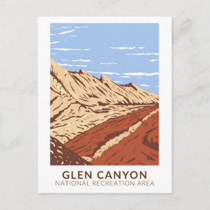 Glen Canyon Navajo Sandstone Carte postale Vintage