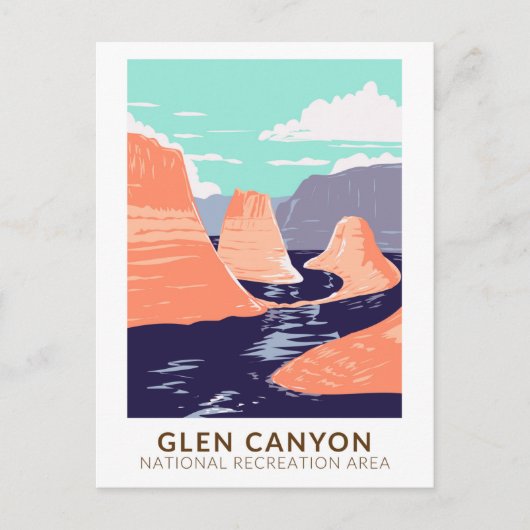 Glen Canyon Reflection Canyon Vintage Briefkaart (Voorkant)