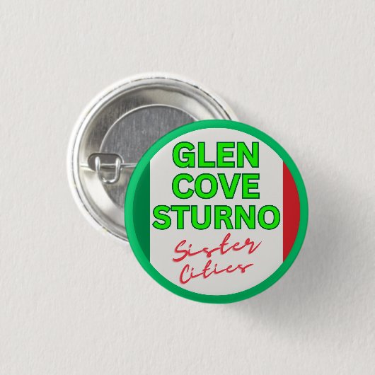 Glen Cove en Sturno - Zustersteden Ronde Button 3,2 Cm (Voorkant /achterkant)