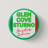 Glen Cove en Sturno - Zustersteden Ronde Button 3,2 Cm (Voorkant)