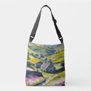 "Glen Garlands" Landschap Yorkshire Dales Scène Crossbody Tas