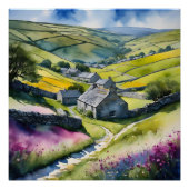 "Glen Garlands" Landschap Yorkshire Dales Scène Perfect Poster (Voorkant)