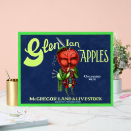 Glen Ian Apples Logo, Hooper, Acryl Bord