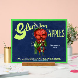 Glen Ian Apples Logo, Hooper, Acryl Bord